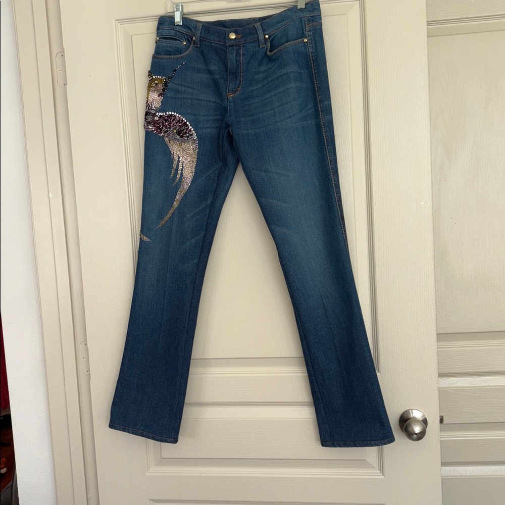 Roberto Cavalli Hand-Beaded Jeans Sz 27 IT40